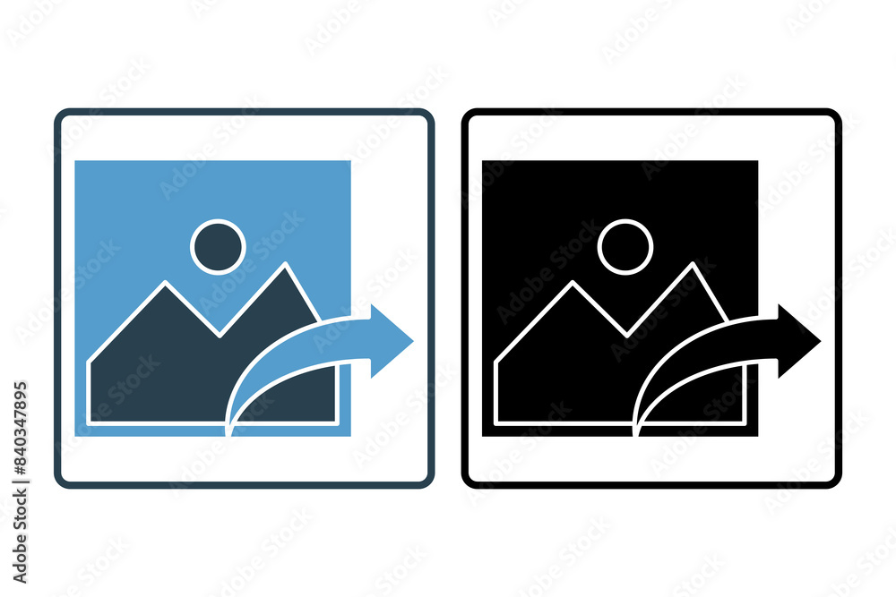 Poster share image icon. icon related to edit tool. suitable for web site, app, user interfaces, printable 