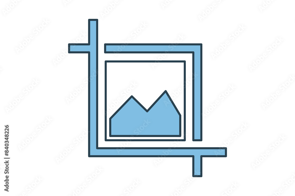 Poster crop image icon. icon related to edit tool. suitable for web site, app, user interfaces, printable e