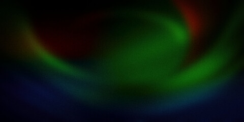 Abstract gradient background featuring deep shades of green, red, blue, and black, blending seamlessly to create a dynamic and visually captivating design with a mysterious and energetic feel