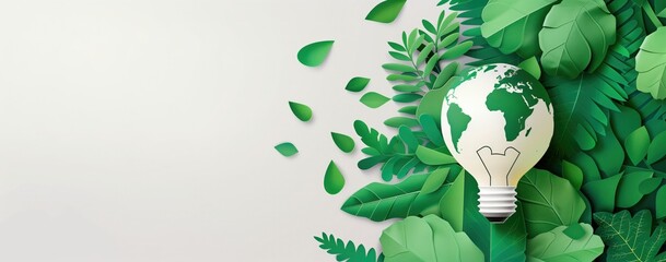 Eco-Friendly Innovation Concept with Globe and Light Bulb