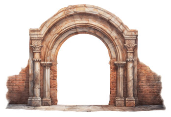 Fototapeta premium PNG Arch architecture gate white background.