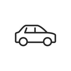 Fototapeta premium Sedan car, linear style icon. Side view of a sedan car. Editable stroke width.