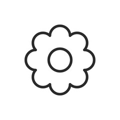 Daisy, linear style icon. simplicity and innocence. Editable stroke width