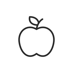 Apple, linear style icon. fruit and healthy eating. Editable stroke width