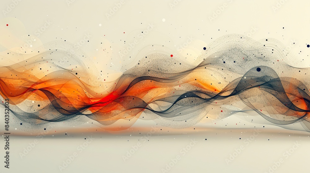 Poster this abstract design features curves dotted lines and circles.stock photo