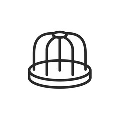Children's carousel, linear style icon. Playground equipment. Editable stroke width