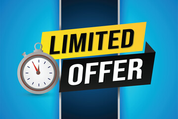 limited offer vector illustration with lines 3d style for social media landing page, template, ui, web, mobile app, poster, banner, flyer, background, gift card, coupon, label, wallpaper

