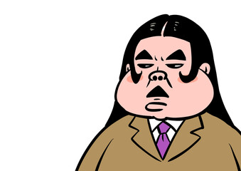 仏頂面の男性のイラスト