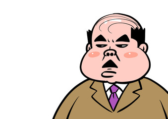 仏頂面の男性のイラスト