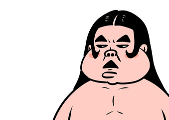 仏頂面の男性のイラスト