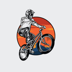 mountain bike logo design illustration