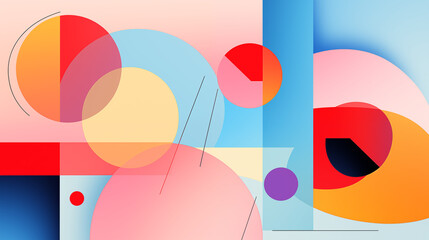 Abstract Geometric Shapes Vibrant Art Colorful Circles