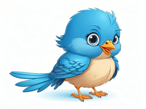 recommend clip art: cute blue bird cartoon clipart on plain white background