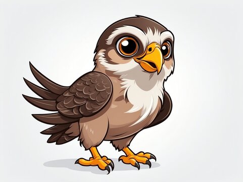 recommend clip art: cute falcon bird cartoon clipart on plain white background