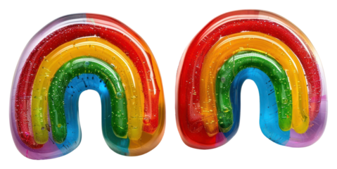 PNG Rainbow earrings confectionery candy food.