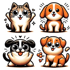 A group of cartoon animals eyecatching optimized unique Vibrant.