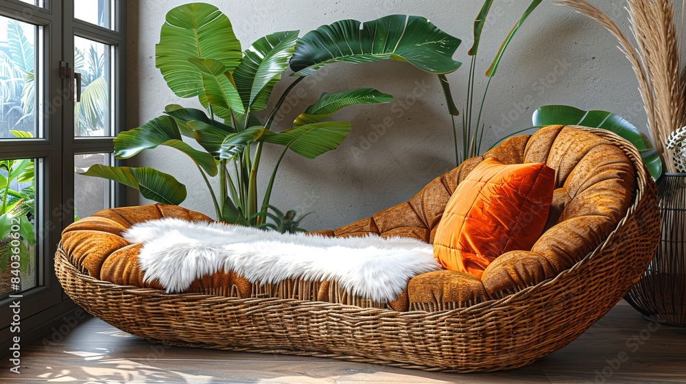 Wall mural basket with mushrooms