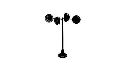 Anemometer emblem, black isolated silhouette
