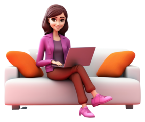 PNG Furniture computer sitting laptop. AI generated Image by rawpixel.