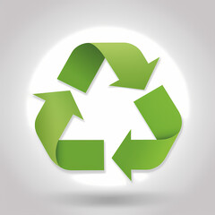 Obraz premium Recycling symbol in paper art vector image