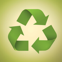 Obraz premium Recycling symbol in paper art vector image