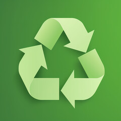 Obraz premium Recycling symbol in paper art vector image