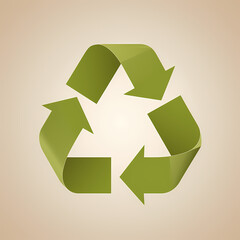 Obraz premium Recycling symbol in paper art vector image