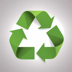 Fototapeta premium Recycling symbol in paper art vector image
