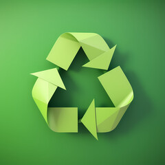 Recycling symbol in paper art vector image