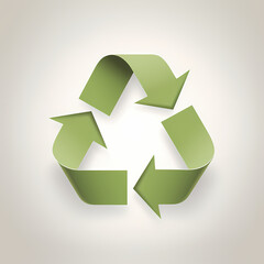 Obraz premium Recycling symbol in paper art vector image