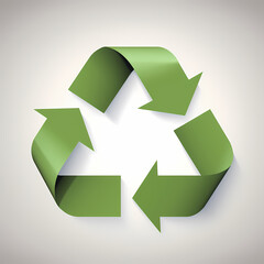 Obraz premium Recycling symbol in paper art vector image