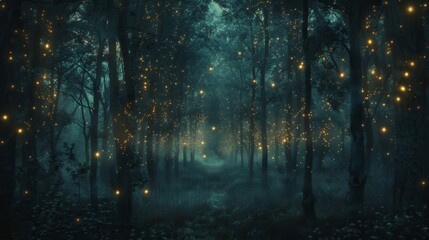 Flickering lights appear between the trees like the ethereal forms of the ancestors guiding lost souls through the grove