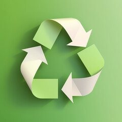 Recycling symbol in paper art vector image