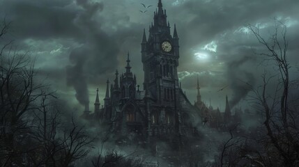 The clock tower stood as a symbol of the towns tragic past its decrepit state mirroring the sorrow and horror that had taken place within its walls. But at dusk it seemed to come aliv