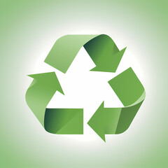 Fototapeta premium Recycling symbol in paper art vector image