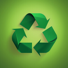Obraz premium Recycling symbol in paper art vector image