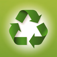 Obraz premium Recycling symbol in paper art vector image