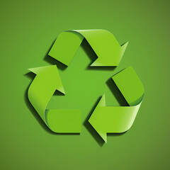 Obraz premium Recycling symbol in paper art vector image