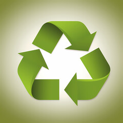 Obraz premium Recycling symbol in paper art vector image