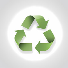 Obraz premium Recycling symbol in paper art vector image