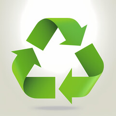 Obraz premium Recycling symbol in paper art vector image