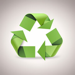 Obraz premium Recycling symbol in paper art vector image
