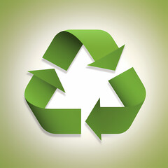 Obraz premium Recycling symbol in paper art vector image