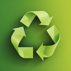 Fototapeta premium Recycling symbol in paper art vector image