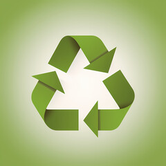 Fototapeta premium Recycling symbol in paper art vector image