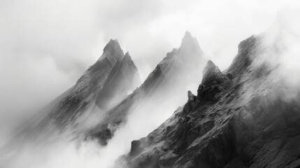 The mountain was shrouded in a thick spectral mist concealing ghostly shapes haunting its rocky terrain