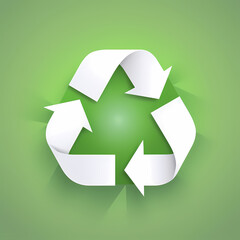 Fototapeta premium Recycling symbol in paper art vector image