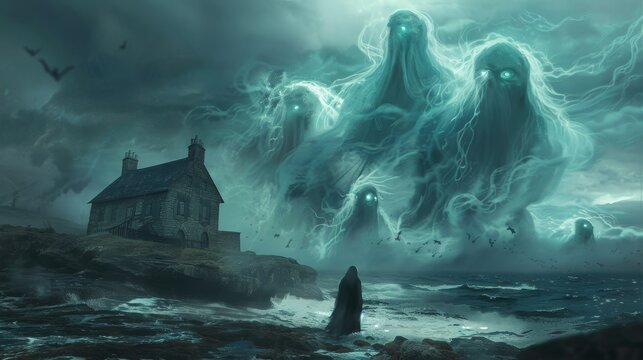 As the storm rumbled on it seemed to intensify the paranormal activity causing the ghostly shapes to become more defined and menacing in their movements