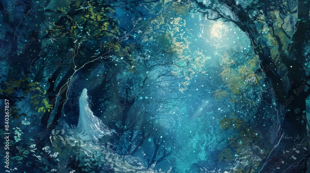 Poster as i stumbled through the dense undergrowth my eyes caught a glimpse of a shimmering figure drifting