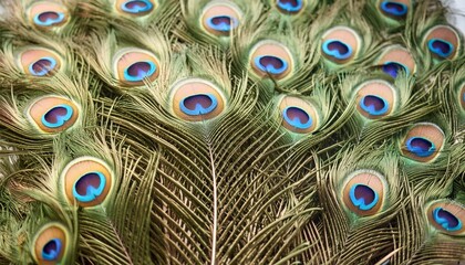 Obraz premium Close-Up of Vibrant Peacock Feathers: A Beautiful and Decorative Design